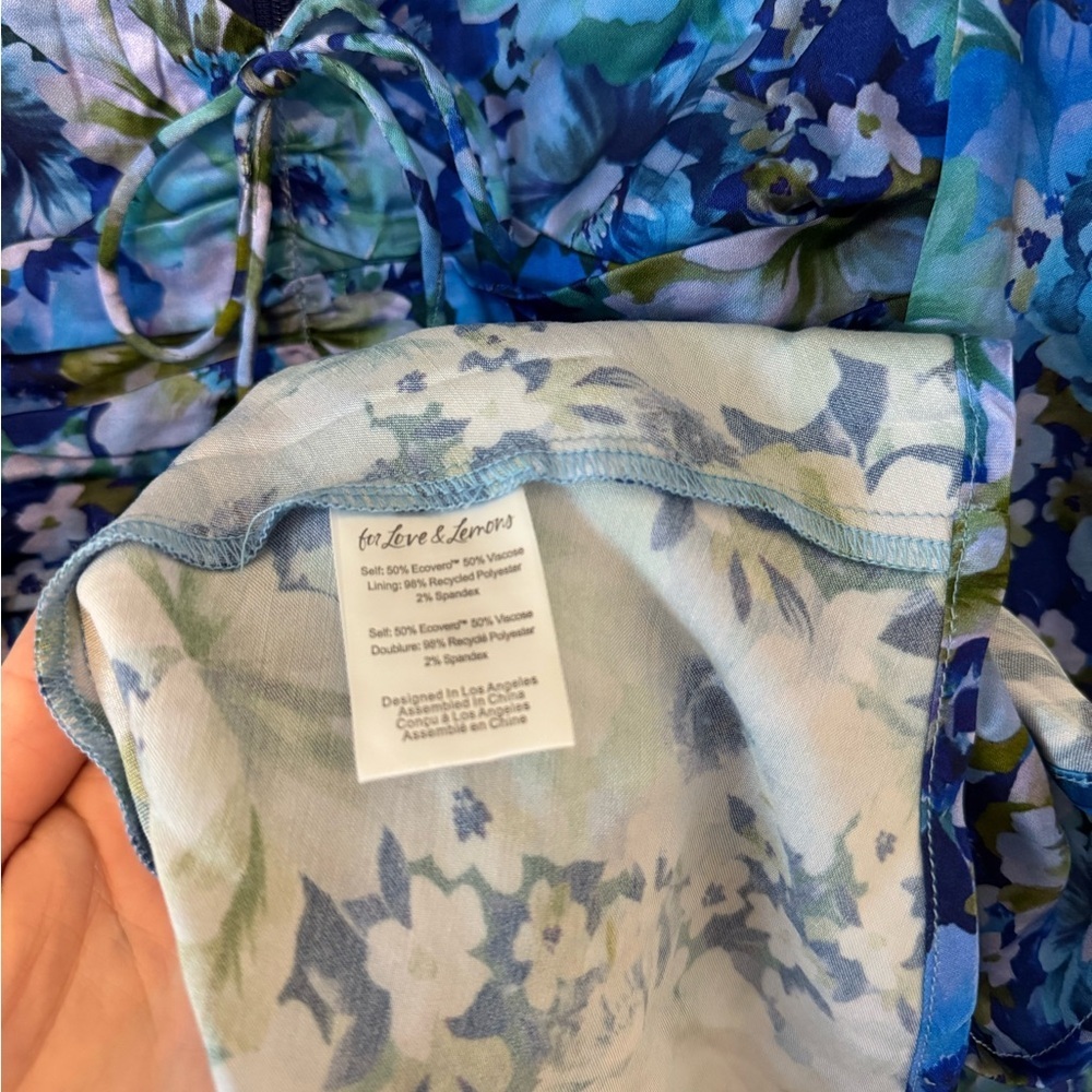 For love and lemons Astor floral blue mini dress - Picture 14 of 14